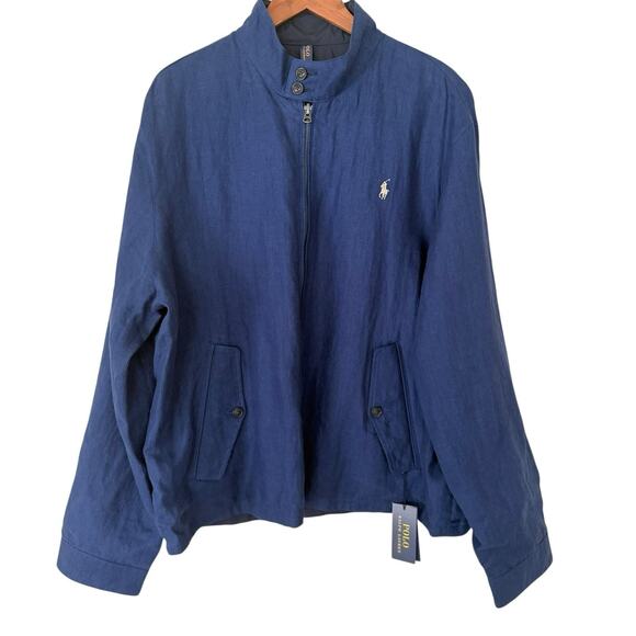 Polo Ralph Lauren Reversible Harrington Jacket XXL Navy NWT - Picture 1 of 8